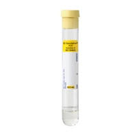 Glass Tube, Yellow, 16×100 mm, 8.5 mL, Paper Label, ACD-A (Trisodium Citrate 22 g/L, Citric Acid 8 g/L, Dextrose 24.5 g/L), 1.5 mL, 100/bx (364606)