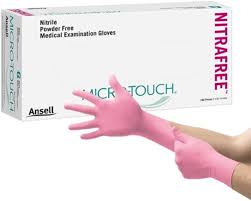 Ansell Micro-Touch® Pink NitraFree Examination Gloves
